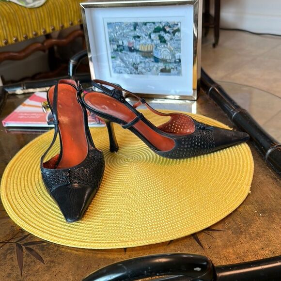 Preowned authentic Chanel heels navy blue - Picture 6 of 16